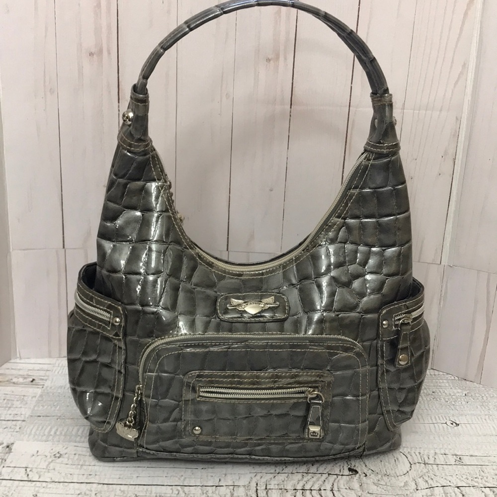 Kathy Van Zeeland silver gray purse
